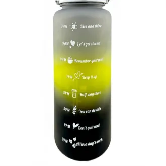 Sticlă sport motivațională 3 în 1, 2000 ml + 900 ml + 300 ml