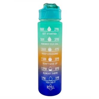 Sticlă sport motivațională 3 în 1, 2000 ml + 900 ml + 300 ml