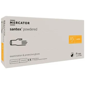 SANTEX PUDRATE – Mănuși din latex pudrate, culoarea corpului, 100 buc. SANTEX PUDRATE – Mănuși din latex pudrate, culoarea corpului, 100 buc.