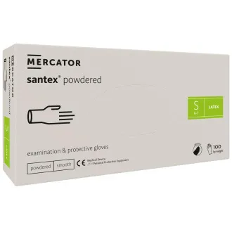SANTEX PUDRATE – Mănuși din latex pudrate, culoarea corpului, 100 buc. SANTEX PUDRATE – Mănuși din latex pudrate, culoarea corpului, 100 buc.