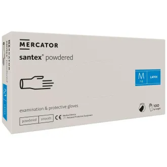 SANTEX PUDRATE – Mănuși din latex pudrate, culoarea corpului, 100 buc. SANTEX PUDRATE – Mănuși din latex pudrate, culoarea corpului, 100 buc.
