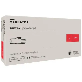 SANTEX PUDRATE – Mănuși din latex pudrate, culoarea corpului, 100 buc. SANTEX PUDRATE – Mănuși din latex pudrate, culoarea corpului, 100 buc.