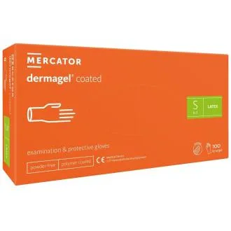 Mănuși din latex fără pudră, corp, strat interior din polimer, 100 buc., DERMAGEL COATED. Mănuși din latex fără pudră, corp, strat interior din polimer, 100 buc., DERMAGEL COATED.