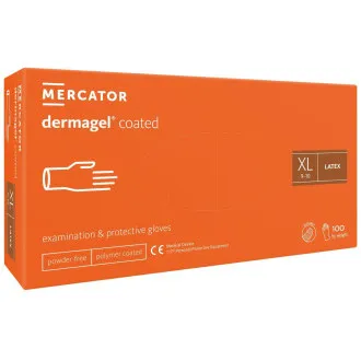 Mănuși din latex fără pudră, corp, strat interior din polimer, 100 buc., DERMAGEL COATED. Mănuși din latex fără pudră, corp, strat interior din polimer, 100 buc., DERMAGEL COATED.