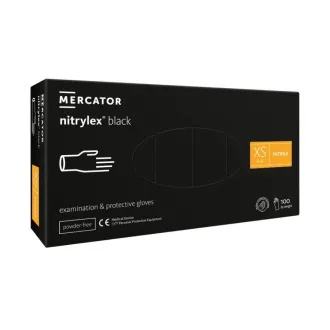 NITRYLEX BLACK - Mănuși de nitril (fără pudră) negre, 100 buc.