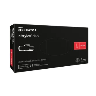 NITRYLEX BLACK - Mănuși de nitril (fără pudră) negre, 100 buc.