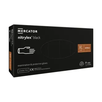 NITRYLEX BLACK - Mănuși de nitril (fără pudră) negre, 100 buc.