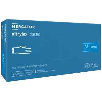 NITRYLEX CLASSIC - Mănuși de nitril (fără pudră) albastre, nesterile - 100 buc. NITRYLEX CLASSIC - Mănuși de nitril (fără pudră) albastre, nesterile - 100 buc.