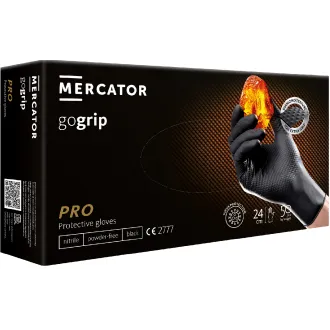 Mănuși MERCATOR® GOGRIP - din nitril, fără pudră, 50 buc, negre