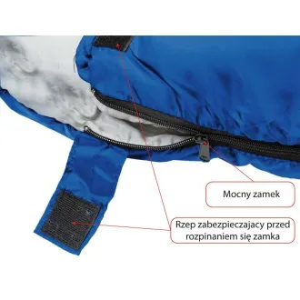Sac de dormit turistic Royokamp QUEST 210x70 cm, albastru închis
