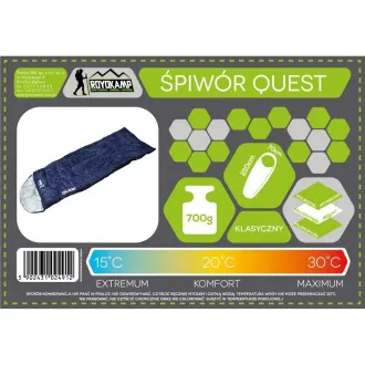 Sac de dormit turistic Royokamp QUEST 210x70 cm, albastru închis