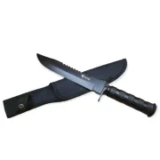 Cuțit tactic MILITARY FINKA SURVIVAL 35 cm negru/argintiu