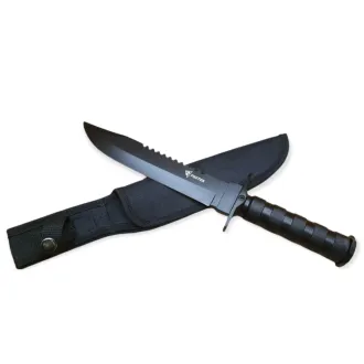 Cuțit tactic MILITARY FINKA SURVIVAL 35 cm negru/argintiu