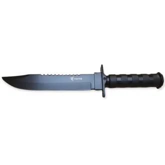 Cuțit tactic MILITARY FINKA SURVIVAL 35 cm negru/argintiu