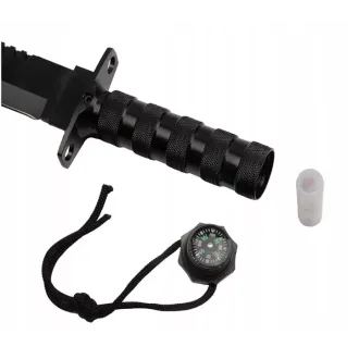 Cuțit tactic MILITARY FINKA SURVIVAL 35 cm negru/argintiu