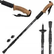 Bețe de trekking pentru nordic walking cu mâner ergonomic din plută, 135 cm, 2 buc.