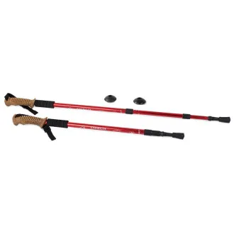Bețe de trekking pentru nordic walking cu mâner ergonomic din plută, 135 cm, 2 buc.