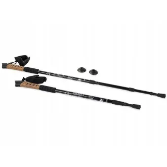 Bețe de trekking pentru mers nordic cu mâner din plută, 135 cm, 2 buc.
