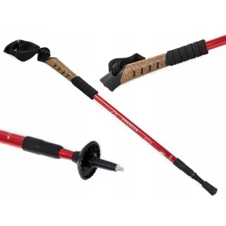 Bețe de trekking pentru mers nordic cu mâner din plută, 135 cm, 2 buc.