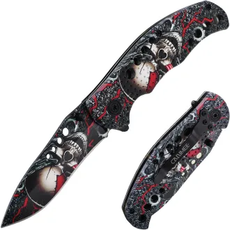 Cuțit tactic pliabil SKULL 20 cm