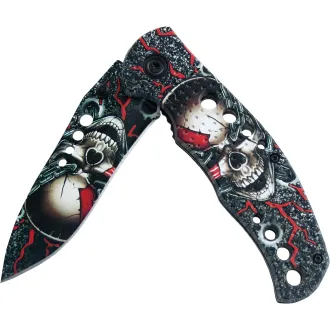 Cuțit tactic pliabil SKULL 20 cm