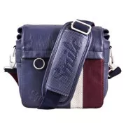 Geanta aparat foto, piele ecologica/poliester, albastra, Urban Nomad Wind S, cu curea, Smile, LA REDUCERE
