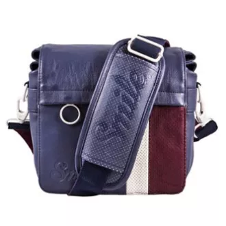 Geanta aparat foto, piele ecologica/poliester, albastra, Urban Nomad Wind S, cu curea, Smile, LA REDUCERE
