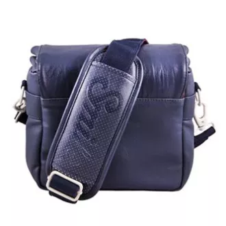 Geanta aparat foto, piele ecologica/poliester, albastra, Urban Nomad Wind S, cu curea, Smile, LA REDUCERE
