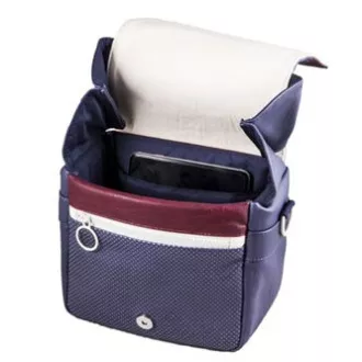 Geanta aparat foto, piele ecologica/poliester, albastra, Urban Nomad Wind S, cu curea, Smile, LA REDUCERE