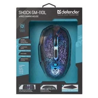 Mouse cu fir Defender Shock GM-110L, negru, 3200 DPI