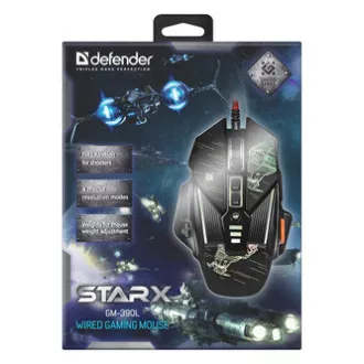 Mouse cu fir Defender sTarx GM-390L, negru, 3200 DPI