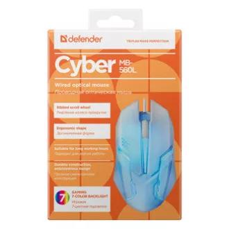 Mouse cu fir Defender Cyber MB-560L, alb, 1200DPI