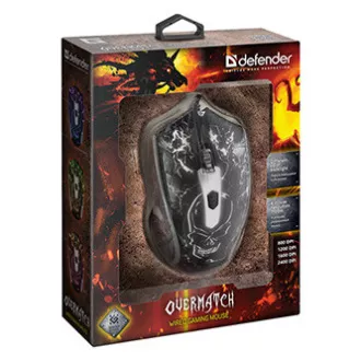 Mouse cu fir, Defender Overmatch GM-069, negru, optic, 2400 DPI, REDUCERE