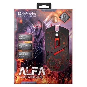 Mouse cu fir Defender Alfa GM-703L, negru, 3200 DPI