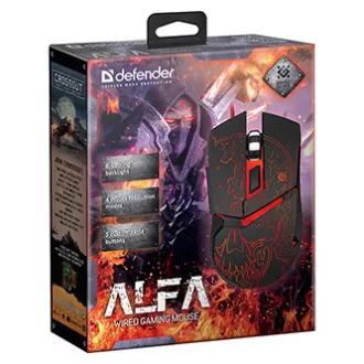 Mouse cu fir Defender Alfa GM-703L, negru, 3200 DPI