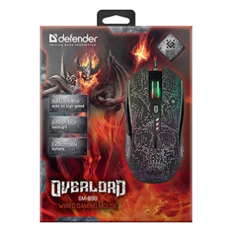 Mouse cu fir Defender OverLord GM-890, negru, 3200 DPI