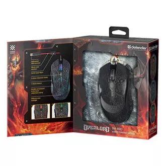 Mouse cu fir Defender OverLord GM-890, negru, 3200 DPI