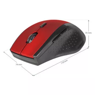 Mouse wireless Defender Accura MM-365, negru-roșu, 1600DPI