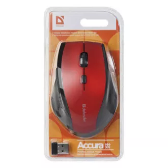 Mouse wireless Defender Accura MM-365, negru-roșu, 1600DPI