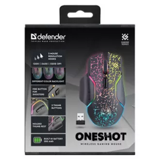 Mouse wireless Defender Oneshot GM-067 LED, negru, 3200 DPI Mouse wireless Defender Oneshot GM-067 LED, negru, 3200 DPI