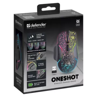 Mouse wireless Defender Oneshot GM-067 LED, negru, 3200 DPI Mouse wireless Defender Oneshot GM-067 LED, negru, 3200 DPI