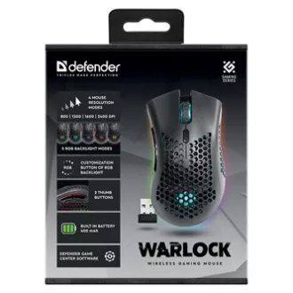 Mouse wireless Defender Warlock GM-709L, negru, 2400 DPI Mouse wireless Defender Warlock GM-709L, negru, 2400 DPI