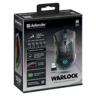 Mouse wireless Defender Warlock GM-709L, negru, 2400 DPI Mouse wireless Defender Warlock GM-709L, negru, 2400 DPI