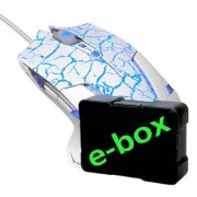 Mouse cu fir E-blue Mazer Pro, alb-albastru, 2500DPI, e-box
