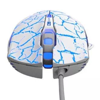 Mouse cu fir E-blue Mazer Pro, alb-albastru, 2500DPI, e-box