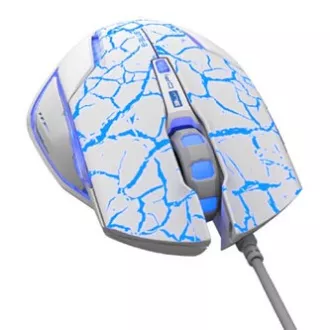 Mouse cu fir E-blue Mazer Pro, alb-albastru, 2500DPI, e-box