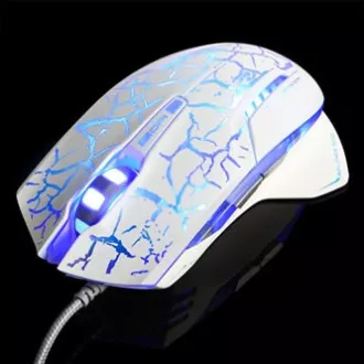 Mouse cu fir E-blue Mazer Pro, alb-albastru, 2500DPI, e-box