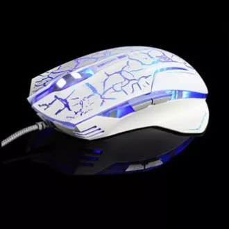 Mouse cu fir E-blue Mazer Pro, alb-albastru, 2500DPI, e-box