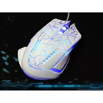 Mouse cu fir E-blue Mazer Pro, alb-albastru, 2500DPI, e-box