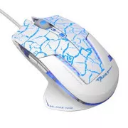 Mouse E-blue Mazer Pro cu fir, alb-albastru, 2500DPI